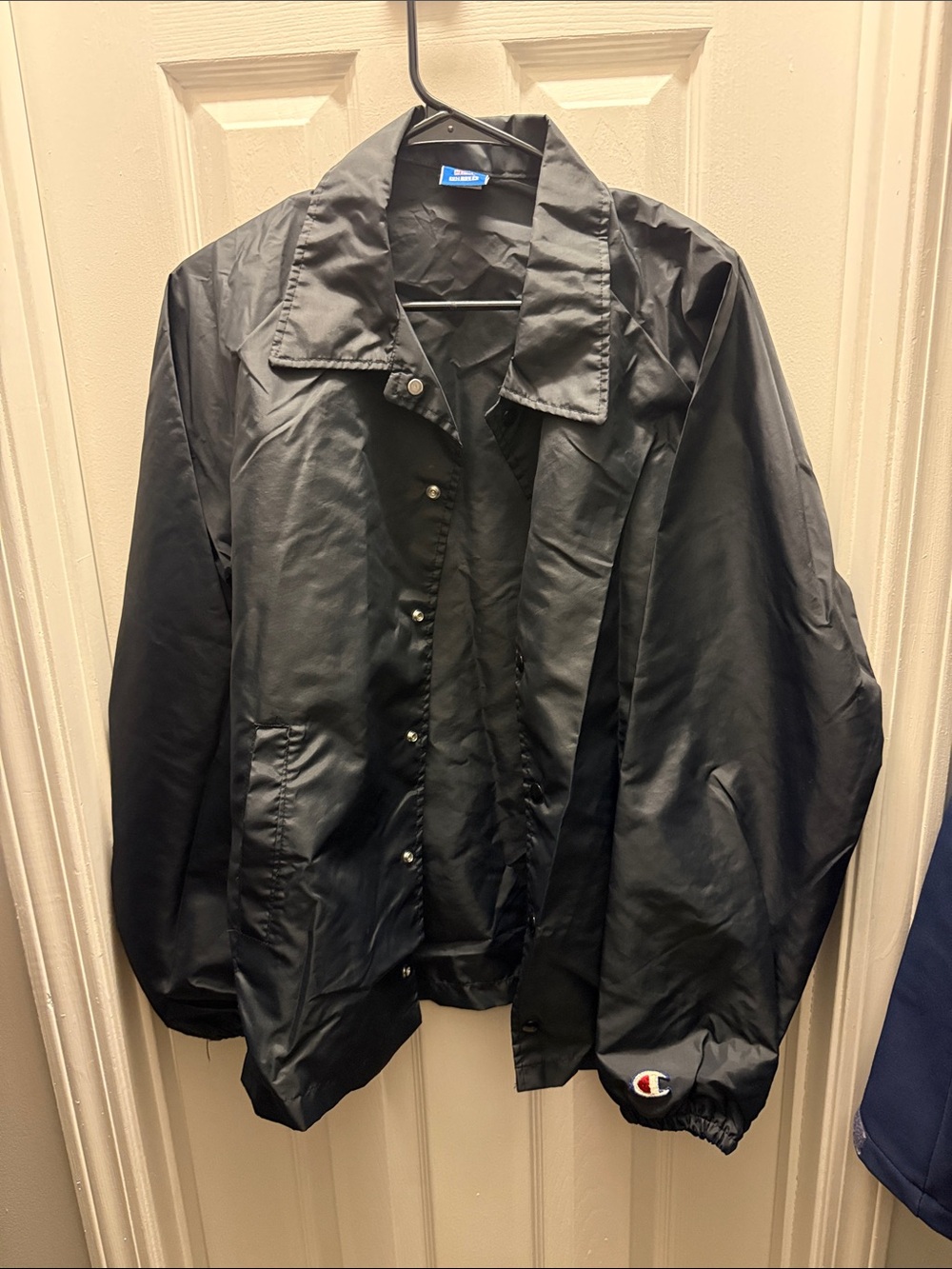 Champion Black Snap-Front Windbreaker Jacket